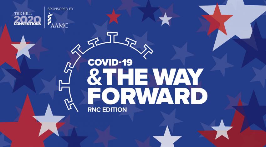 Image that reads "COVID-19 & The Way Forward, RNC Edition"